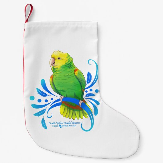 Dubbelgele Amazon Parrot met kop Kleine Kerstsok (Voorkant)