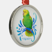 Dubbelgele Amazon Parrot met kop Metalen Ornament (Rechts)