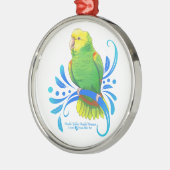 Dubbelgele Amazon Parrot met kop Metalen Ornament (Links)
