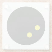 Dubbelgele punaises onderzetter vierkant glas (Achterkant)