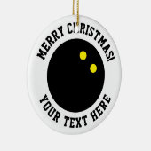 Dubbelgele stip met kerstbal keramisch ornament (Rechts)