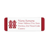 Dubbelgeluk ・ 双 喜 ・ 雙 ・ Song ỷ ・ Fancy label (Voorkant)