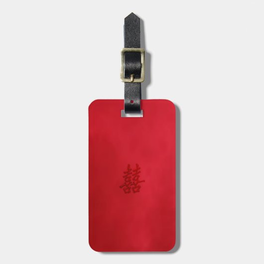 Dubbelgeluk bruiloft bagagelabel (Voorkant verticaal)