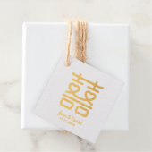 Dubbelgeluk bruiloft bedankjes labels (Met doos)