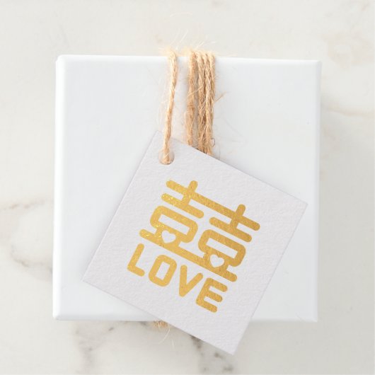 Dubbelgeluk bruiloft bedankjes labels (Met doos)