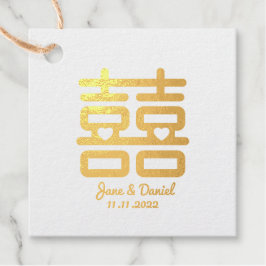 Dubbelgeluk bruiloft bedankjes labels