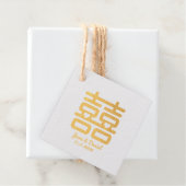 Dubbelgeluk bruiloft bedankjes labels (Met doos)