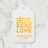 Dubbelgeluk bruiloft cadeaulabels (Voorkant)