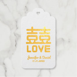 Dubbelgeluk bruiloft cadeaulabels