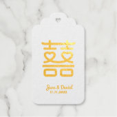 Dubbelgeluk bruiloft cadeaulabels (Voorkant)