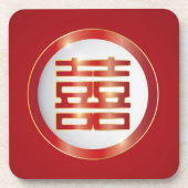 Dubbelgeluk bruiloft Onderzetter (Voorkant)