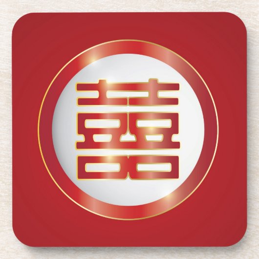 Dubbelgeluk bruiloft Onderzetter (Voorkant)