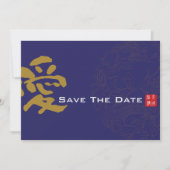 Dubbelgeluk Chinees huwelijk - bespaar de datum Save The Date (Voorkant)