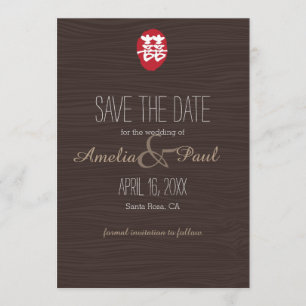 Dubbelgeluk Chinees huwelijk - bespaar de datum Save The Date