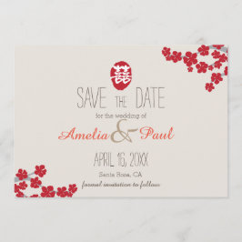 Dubbelgeluk Chinees huwelijk - bespaar de datum Save The Date