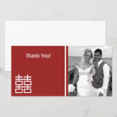 Dubbelgeluk Chinese bruiloft Bedankkaart (Voorkant / Achterkant)