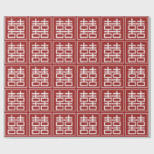 Dubbelgeluk Chinese bruiloft Cadeaupapier (Vlak)