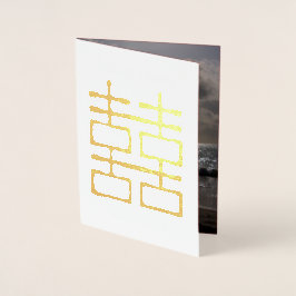 Dubbelgeluk Chinese bruiloft Folie Kaarten