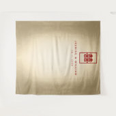 Dubbelgeluk Chinese bruiloft foto achtergrond Wandkleed (Voorkant (horizontaal))