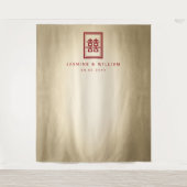 Dubbelgeluk Chinese bruiloft foto achtergrond Wandkleed (Voorkant)