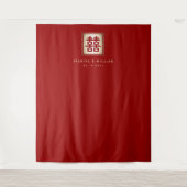 Dubbelgeluk Chinese bruiloft foto achtergrond Wandkleed (Voorkant)