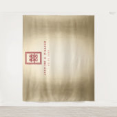 Dubbelgeluk Chinese bruiloft foto achtergrond Wandkleed (Voorkant)