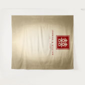 Dubbelgeluk Chinese bruiloft foto achtergrond Wandkleed (Voorkant (horizontaal))