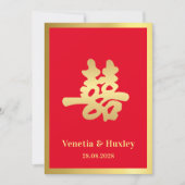Dubbelgeluk Chinese bruiloft Kaart (Voorkant)