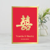 Dubbelgeluk Chinese bruiloft Kaart (Staand voorkant)