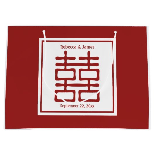 Dubbelgeluk Chinese bruiloft Large Cadeautasje (Voorkant)