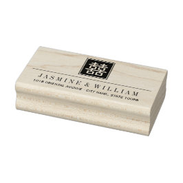 Dubbelgeluk Chinese bruiloft Rubber Stamp Rubberstempel