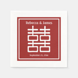 Dubbelgeluk Chinese bruiloft Servetten