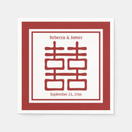 Dubbelgeluk Chinese bruiloft Servetten