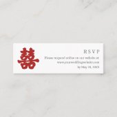 Dubbelgeluk Chinese kalligrafie WEB RSVP Mini Visitekaartje (Voorkant)