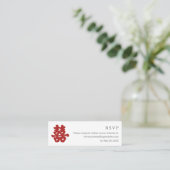 Dubbelgeluk Chinese kalligrafie WEB RSVP Mini Visitekaartje (Staand voorkant)