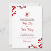 Dubbelgeluk Elegant Chinees huwelijk Kaart (Voorkant)