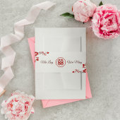 Dubbelgeluk Elegant Chinees huwelijk Uitnodigingen Wikkel