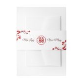 Dubbelgeluk Elegant Chinees huwelijk Uitnodigingen Wikkel (Voorkant Voorbeeld)