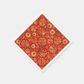 Dubbelgeluk en patroon van Chinese munten Servet (Hoek)