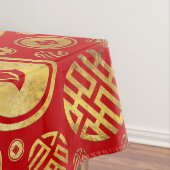 Dubbelgeluk en patroon van Chinese munten Tafelkleed (Voorbeeld)