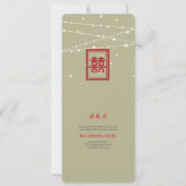 Dubbelgeluk Fairy Lights Chinees huwelijk Kaart (Achterkant)