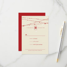 Dubbelgeluk Fairy Lights Chinese bruiloft RSVP