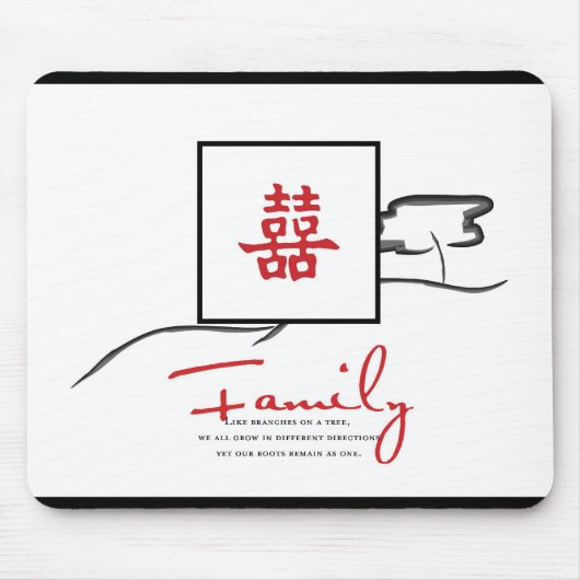 Dubbelgeluk - familienaam muismat (Voorkant)