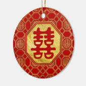 Dubbelgeluk Feng Shui-symbool Keramisch Ornament (Links)