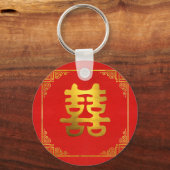 Dubbelgeluk Feng Shui-symbool Sleutelhanger (Voorkant)