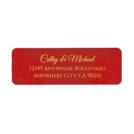 Dubbelgeluk floral Chinese trouwadres Etiket