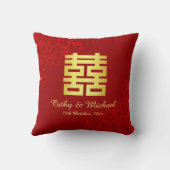 Dubbelgeluk florale patroon Chinese bruiloft Kussen (Achterkant)