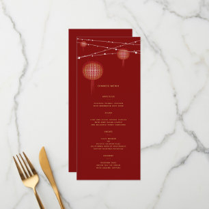 Dubbelgeluk gloeiende lantaarns Chinese bruiloft Menu
