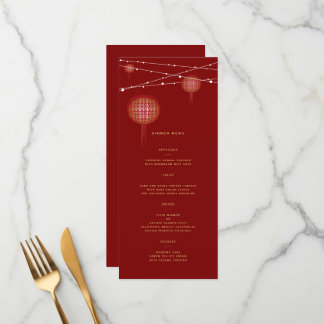 Dubbelgeluk gloeiende lantaarns Chinese bruiloft Menu