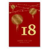 Dubbelgeluk Golden Lantern Chinese bruiloft Kaart (Voorkant)